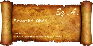 Szvatkó Abád névjegykártya